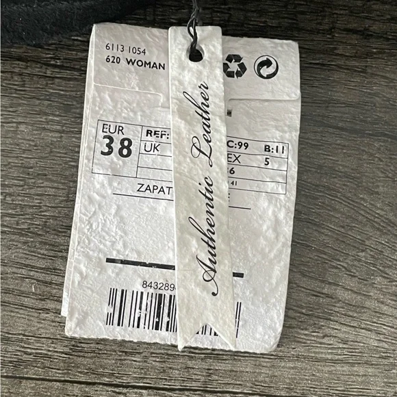 NWT Mango Classic Solid Black Genuine Leather Tied Down Knot Heeled Mules Shoes - Picture 8 of 8